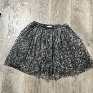 RED Valentino Black Pleated Sequin Mini Skirt